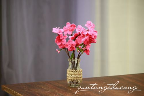 Lọ hoa đào bằng vải nỉ
