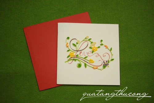 Thiệp quilling chữ love