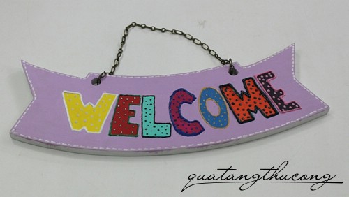 Bảng gỗ Welcome 8