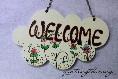Bảng gỗ Welcome 2