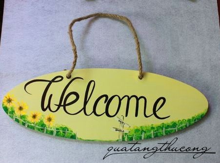 Bảng gỗ Welcome 3