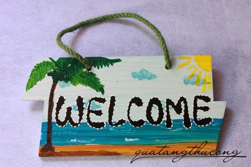 Bảng gỗ Welcome 4