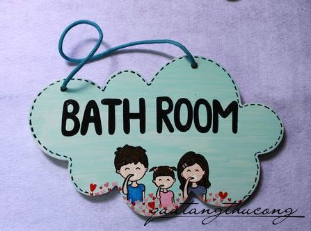Bảng gỗ Bath room 1