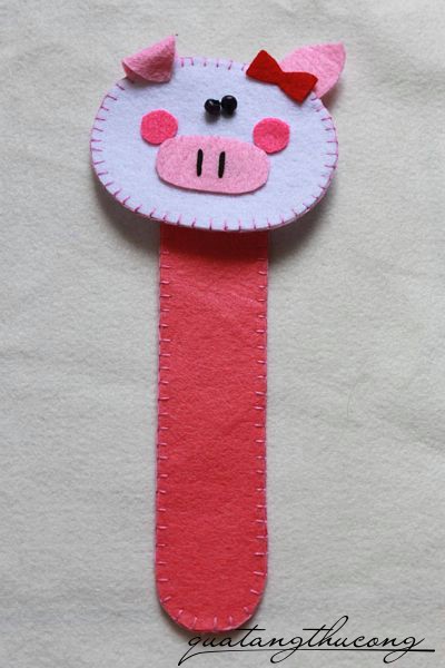 Bookmark heo hồng vải nỉ