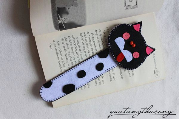 Bookmark mèo mun vải nỉ