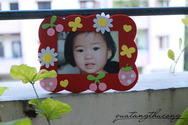 Khung ảnh vải nỉ trái cây đỏ