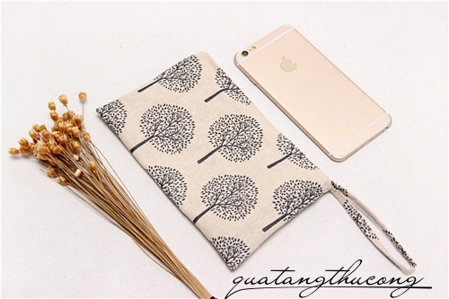 Bóp vải vintage họa tiết rừng cây