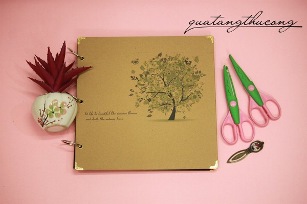 Album scrapbook vintage bìa cây xanh