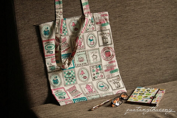 Túi tote họa tiết vintage coffee