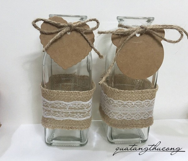 Lọ thủy tinh trang trí tag giấy kraft