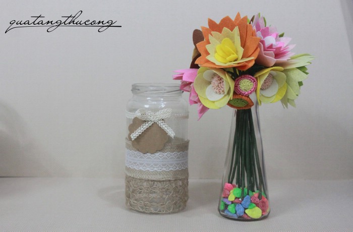Lọ thủy tinh ruy băng dây thừng & tag giấy 1