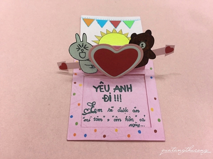 Thiệp bập bênh gấu Brown và thỏ Cony