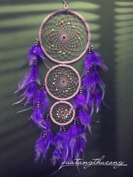 Dreamcatcher 3 vòng màu tím