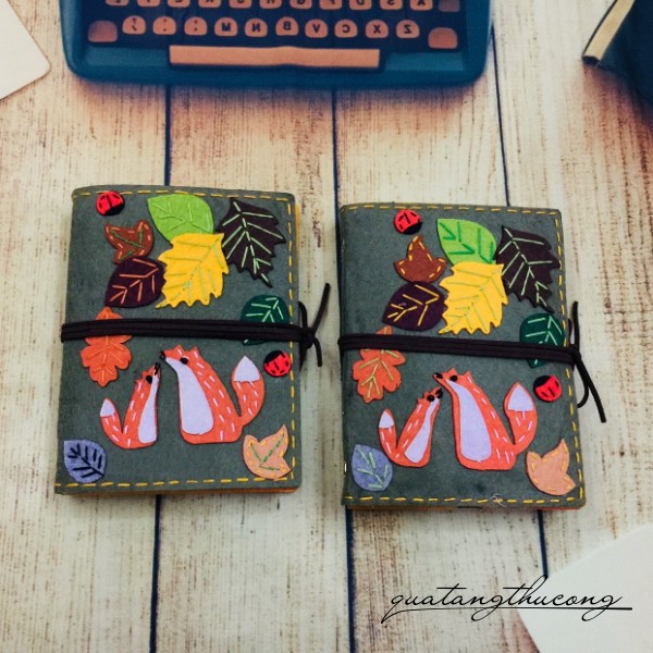Sổ vải nỉ thay ruột 8x13cm hai chú sóc