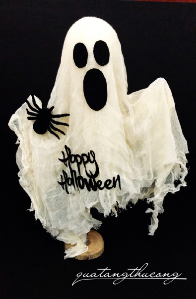 Ma - Happy Halloween vải mùng trắng ngà