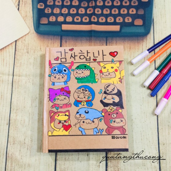 Sổ vẽ tay Pikachu và những người bạn chibi
