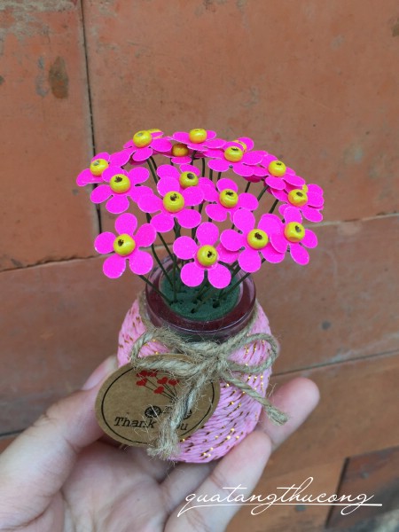 Lọ hoa giấy 1.5cm màu hồng sen
