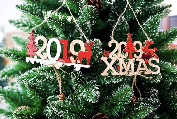 Dây treo Xmas bằng gỗ