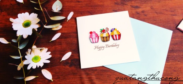 Thiệp quilling HPBD Cupcake