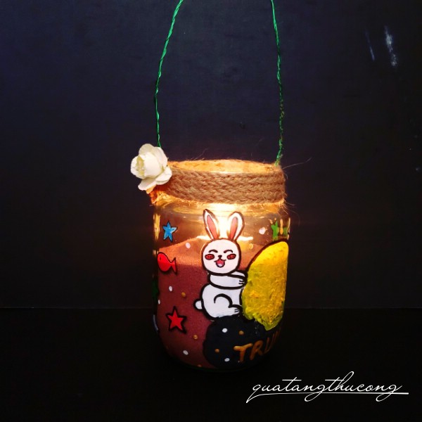 Lồng đèn thủy tinh Thỏ trên cung trăng