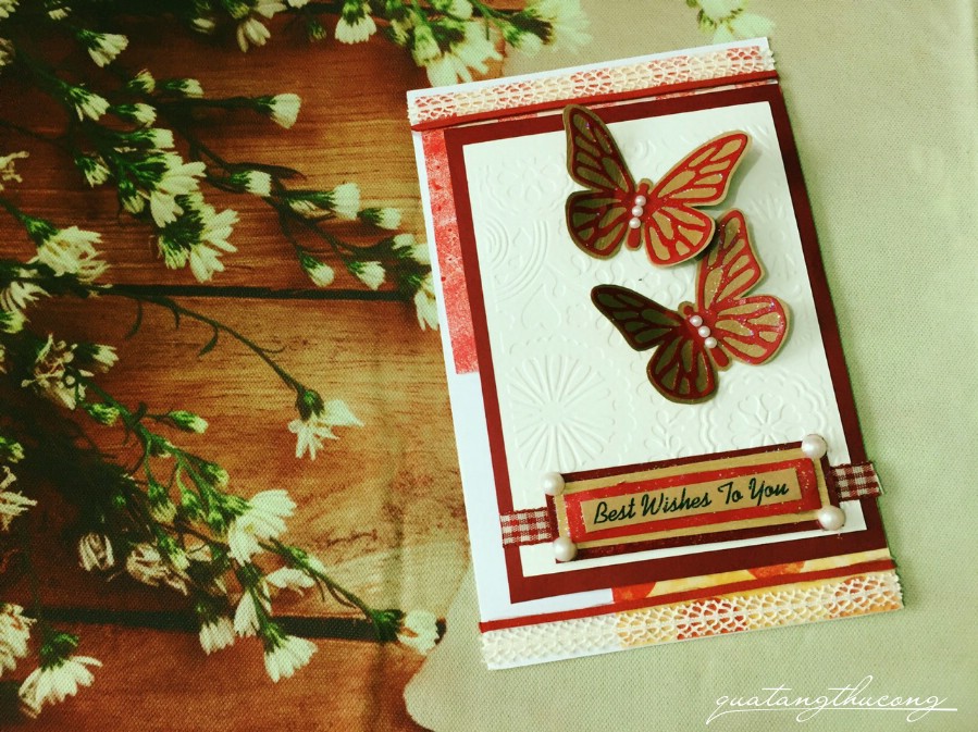 Thiệp hai chú bướm đỏ
