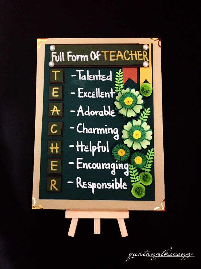 Khung giá đỡ Full Form of Teacher xanh