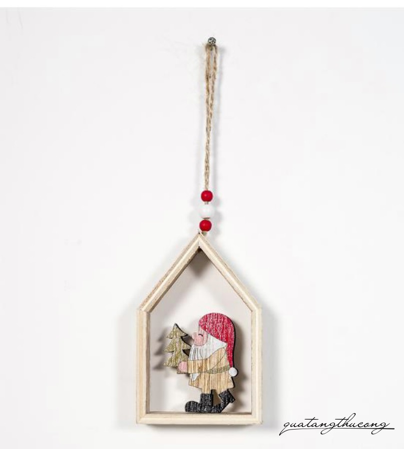 Ông già noel đứng bằng gỗ