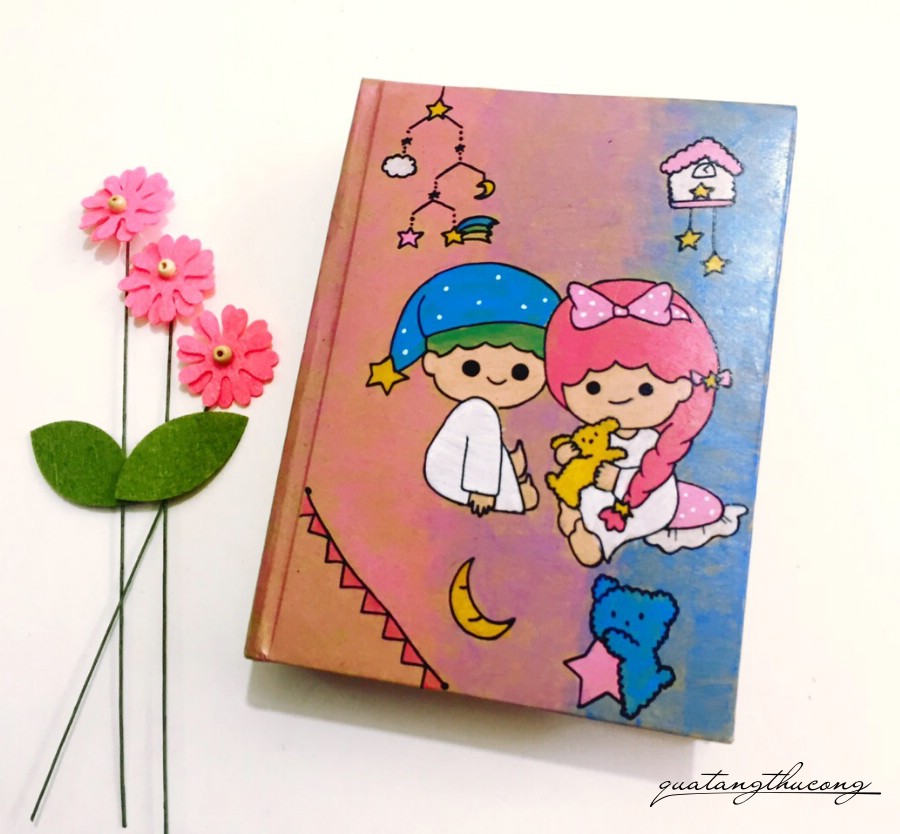 Sổ vẽ tay Tóc hồng & xanh