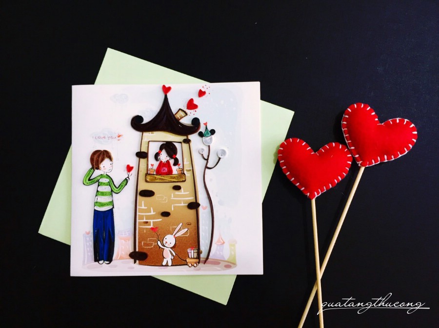 Thiệp quilling couple 1