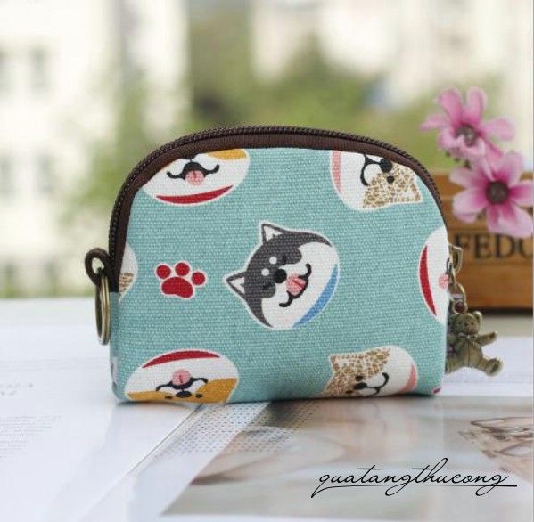 Ví handmade vải vintage 11x9x2.5cm mẫu 2
