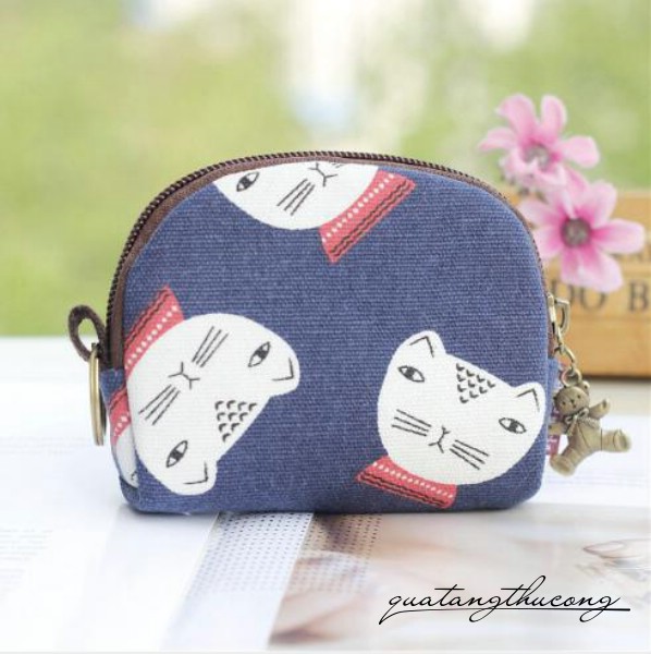 Ví handmade vải vintage 11x9x2.5cm mẫu 5