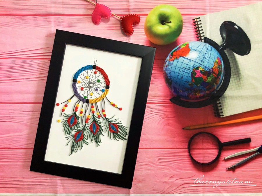 Khung tranh quilling hình Dreamcatcher