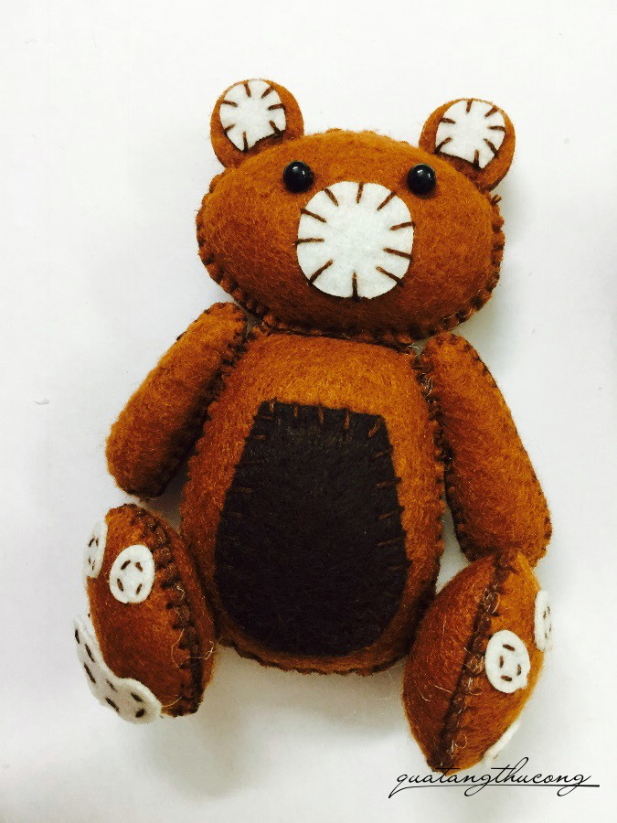 Móc khóa động vật vải nỉ - Gấu Teddy