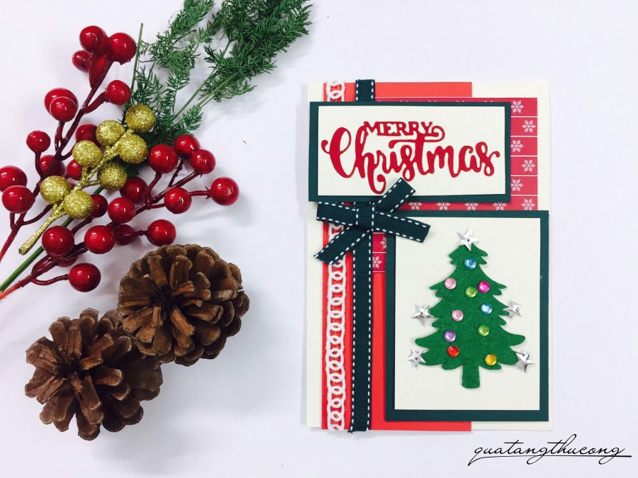 Thiệp Noel cây thông xanh