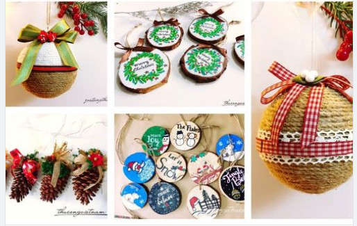 Trang trí giáng sinh với vật treo