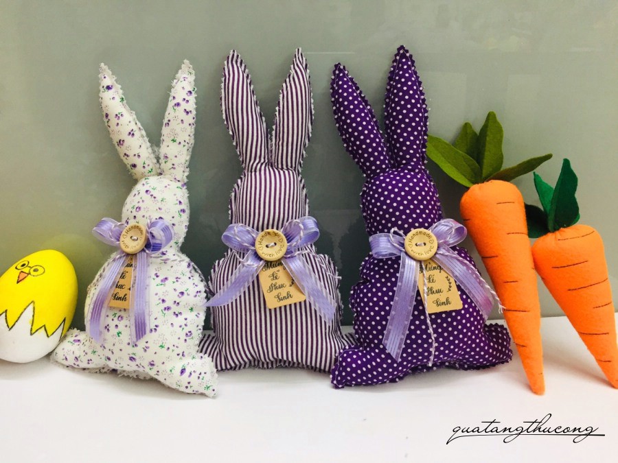 Thỏ bông vải 29cm - tông tím