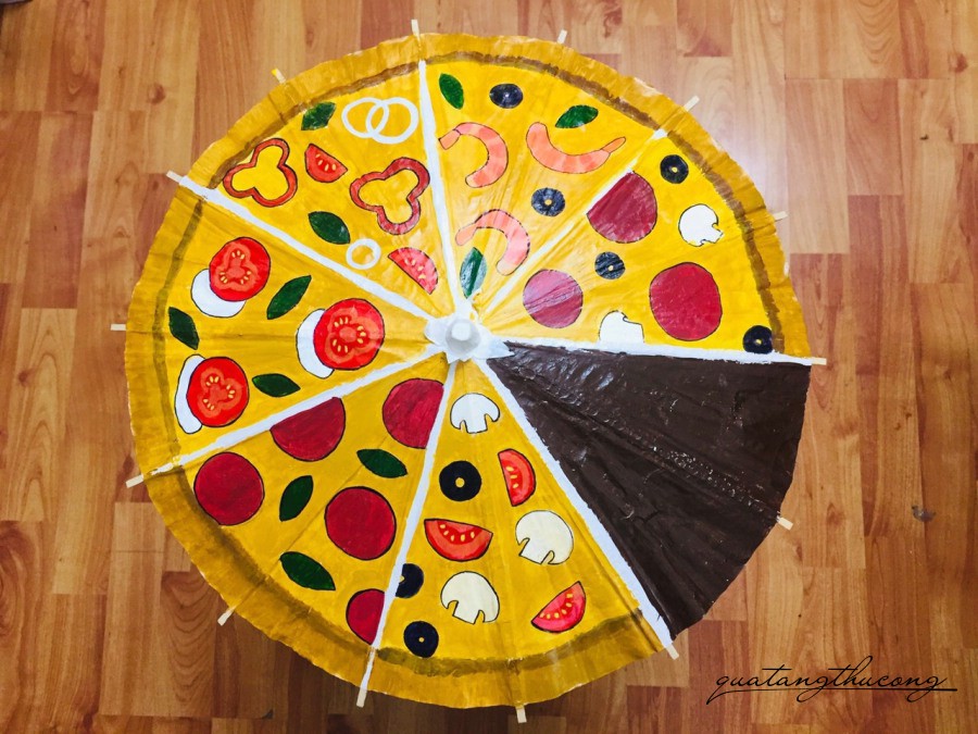 Dù giấy dầu trang trí - Pizza