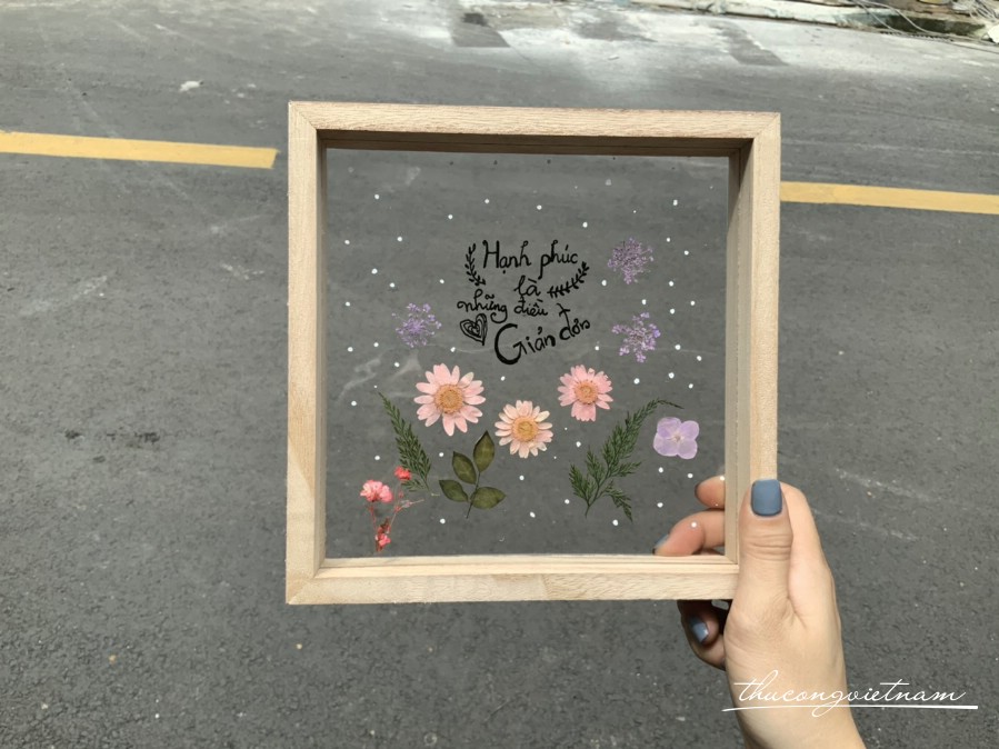 Khung ảnh Mica Ép Hoa Khô : 
