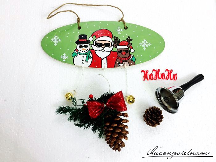 Bảng Gỗ Giáng Sinh Người Tuyết , Ông Già Noel Và Tuần Lộc