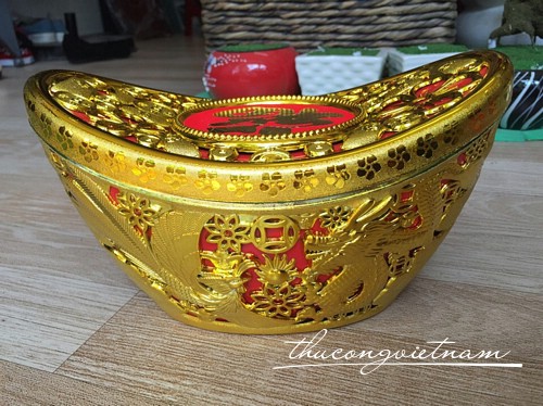 CCVB-12 Chậu vàng bạc thỏi vàng long phụng