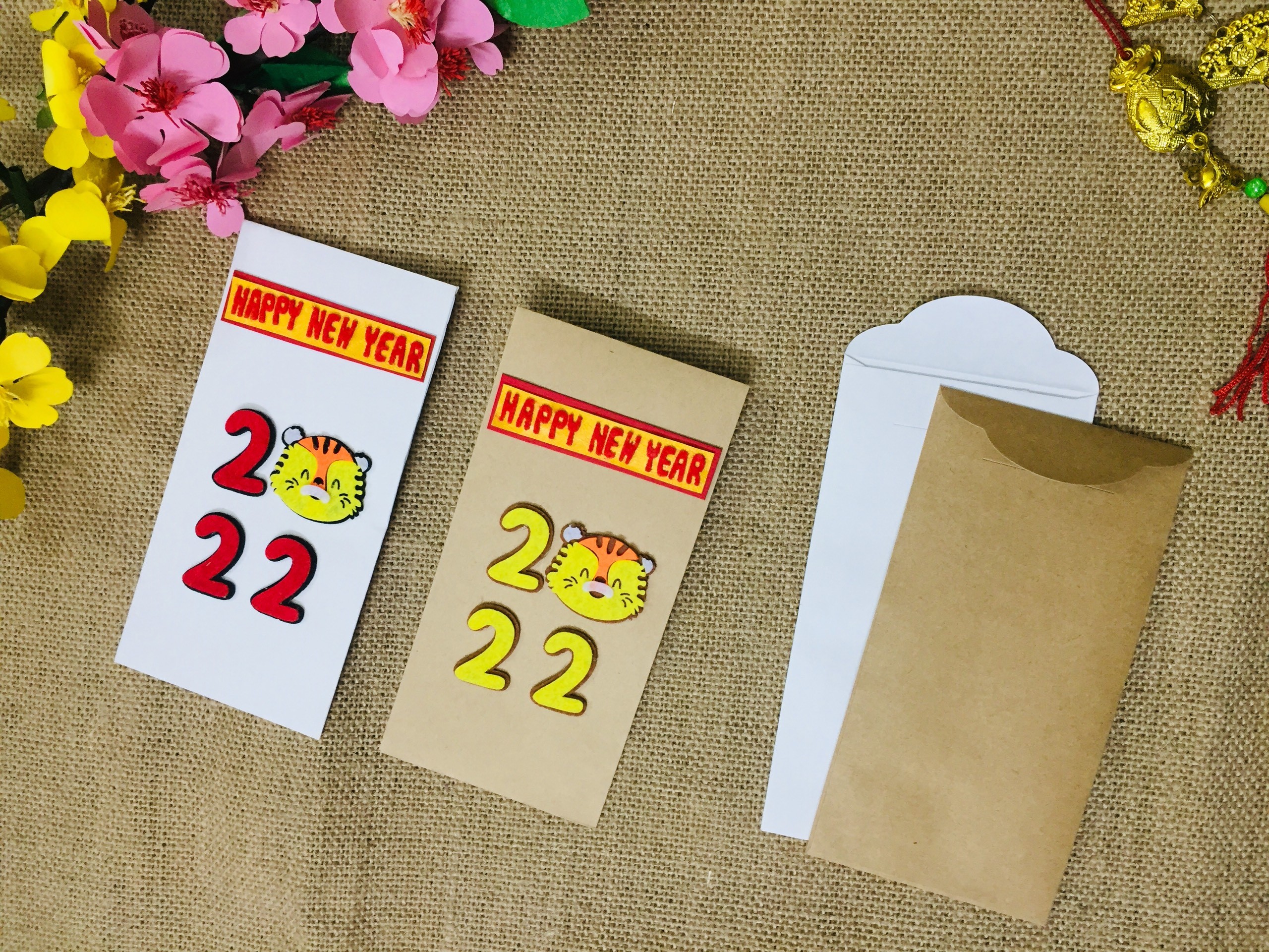 Set bao lixi handmade vải nỉ mẫu 3