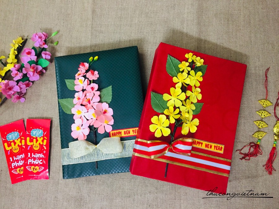 Set 2 Hộp Quà To Gói Sẵn Phong Cách Tết (23*32*5cm)- Mẫu 2