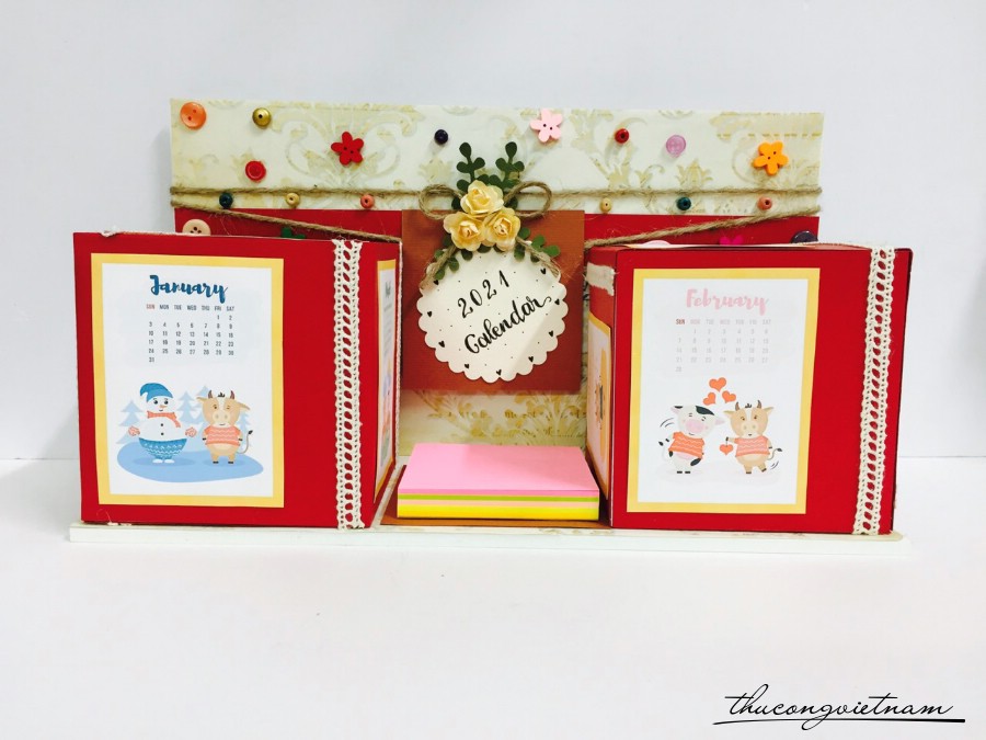 Lịch khối handmade mẫu 1