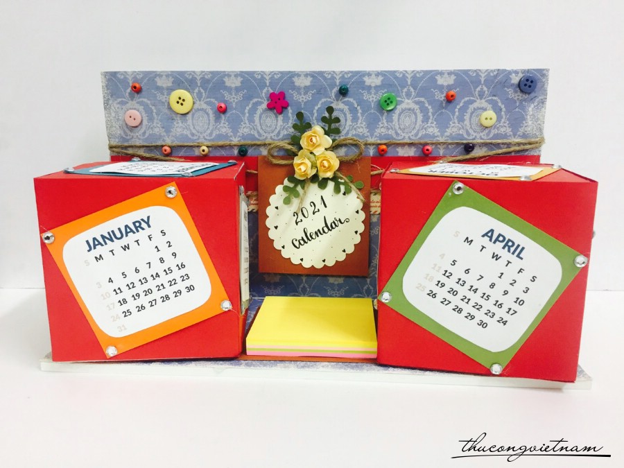 Lịch khối handmade mẫu 2