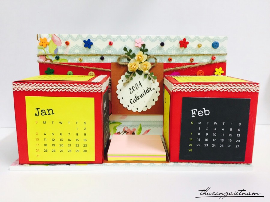 Lịch khối handmade mẫu 3