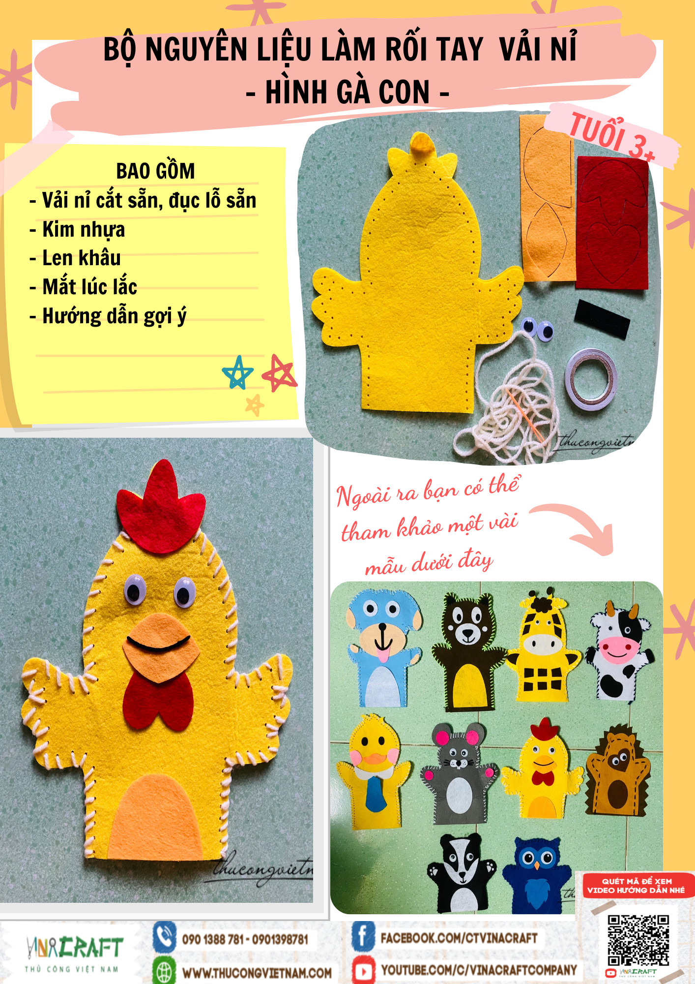 Kit rối tay gà con 