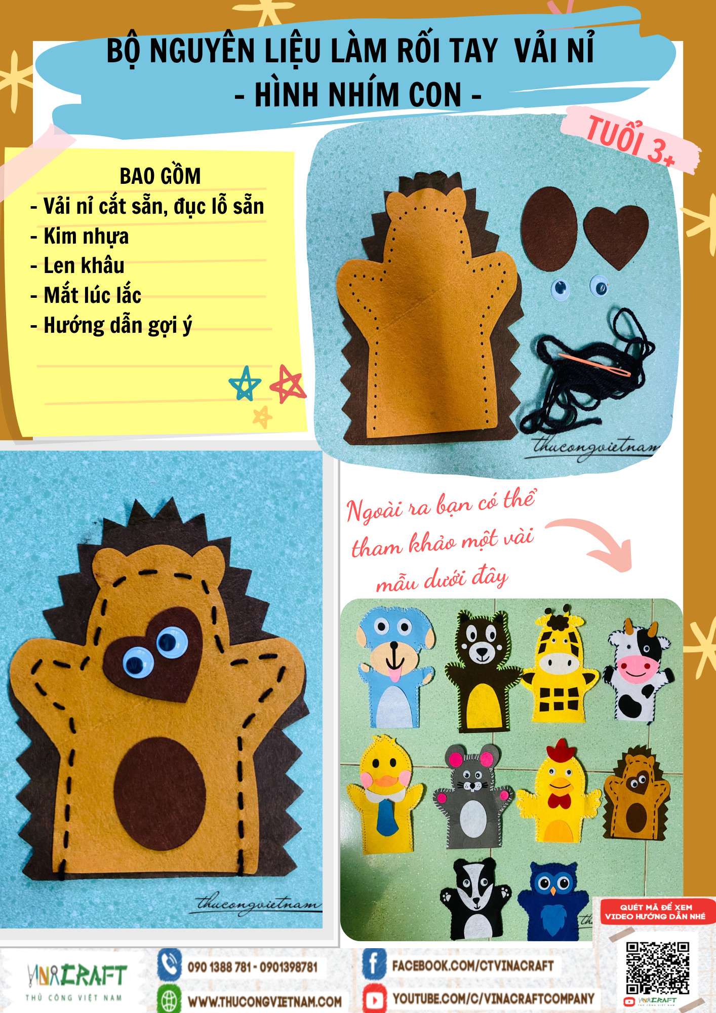 Kit rối tay nhím con