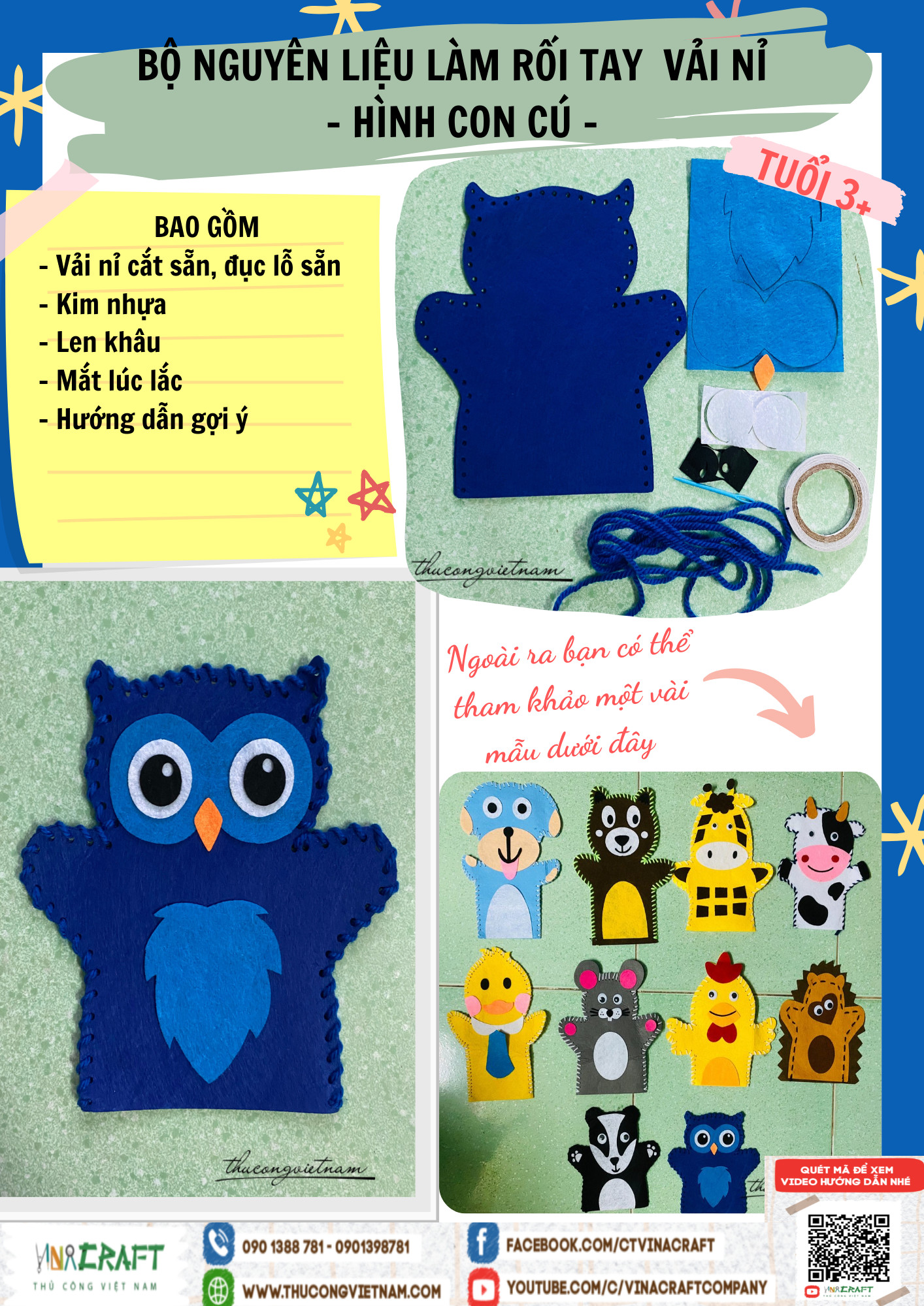 Kit rối tay cú mèo