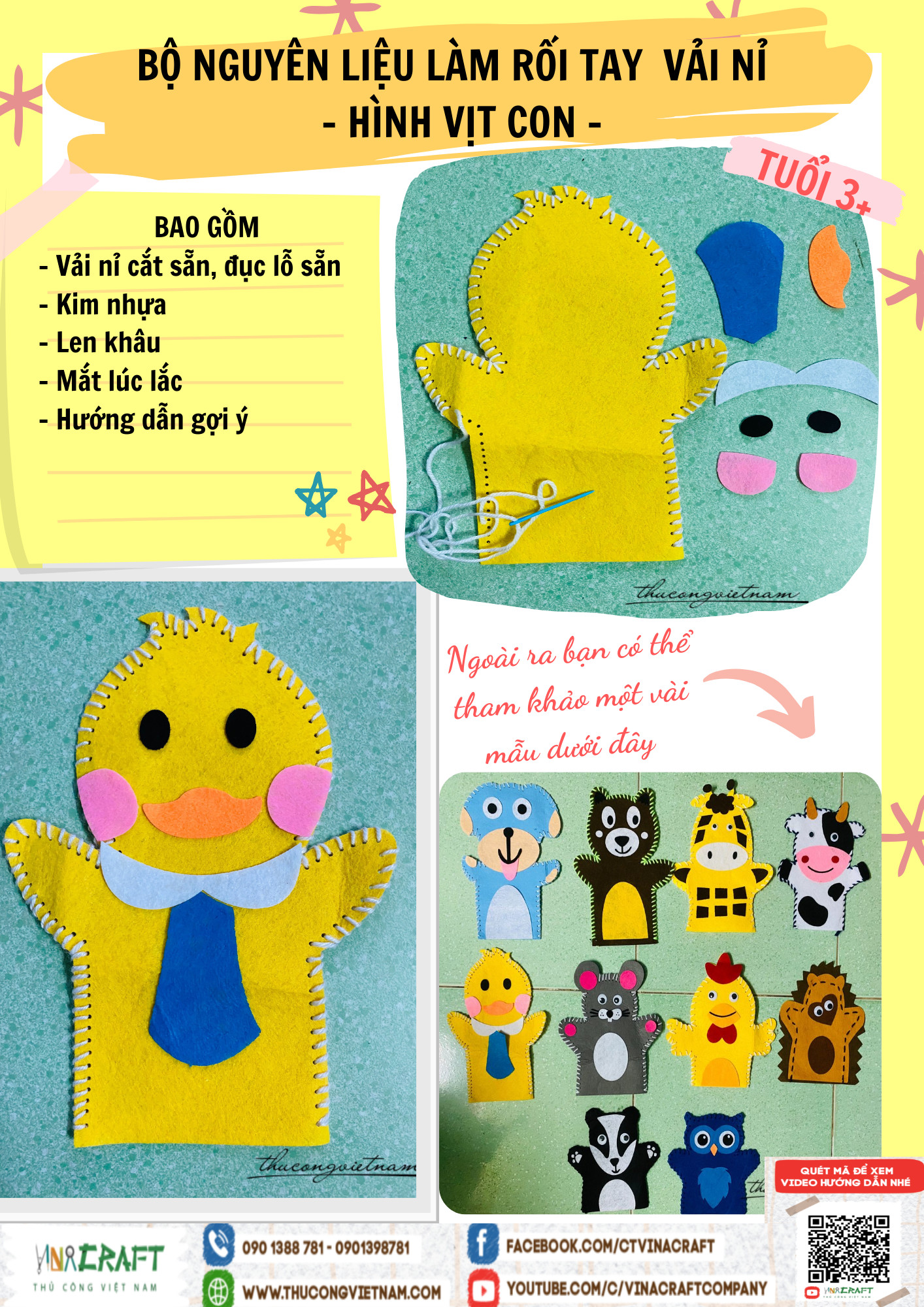 Kit rối tay vịt con