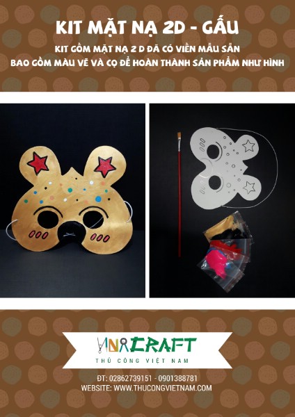 Kit mặt nạ 2D con gấu 